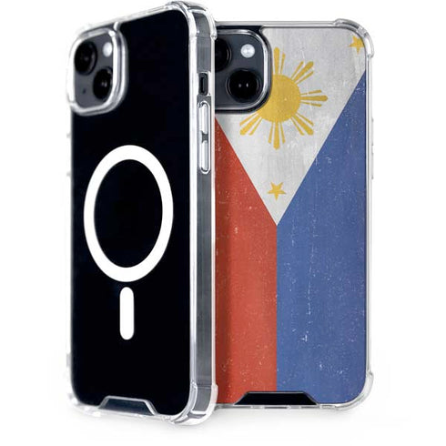 Philippines Flag Distressed iPhone 15 Plus MagSafe Case